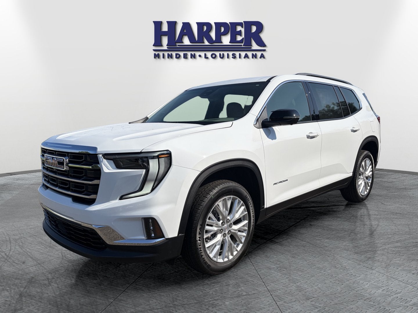 2026 GMC Acadia Elevation in Summit White — front three-quarter view